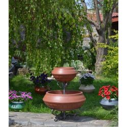 Virág piramis 600 két szintes vörös gránit